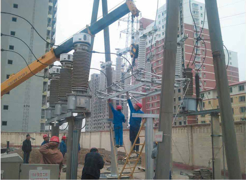廊坊供電公司永清110KV變電站對隔離開關(guān)安裝工作